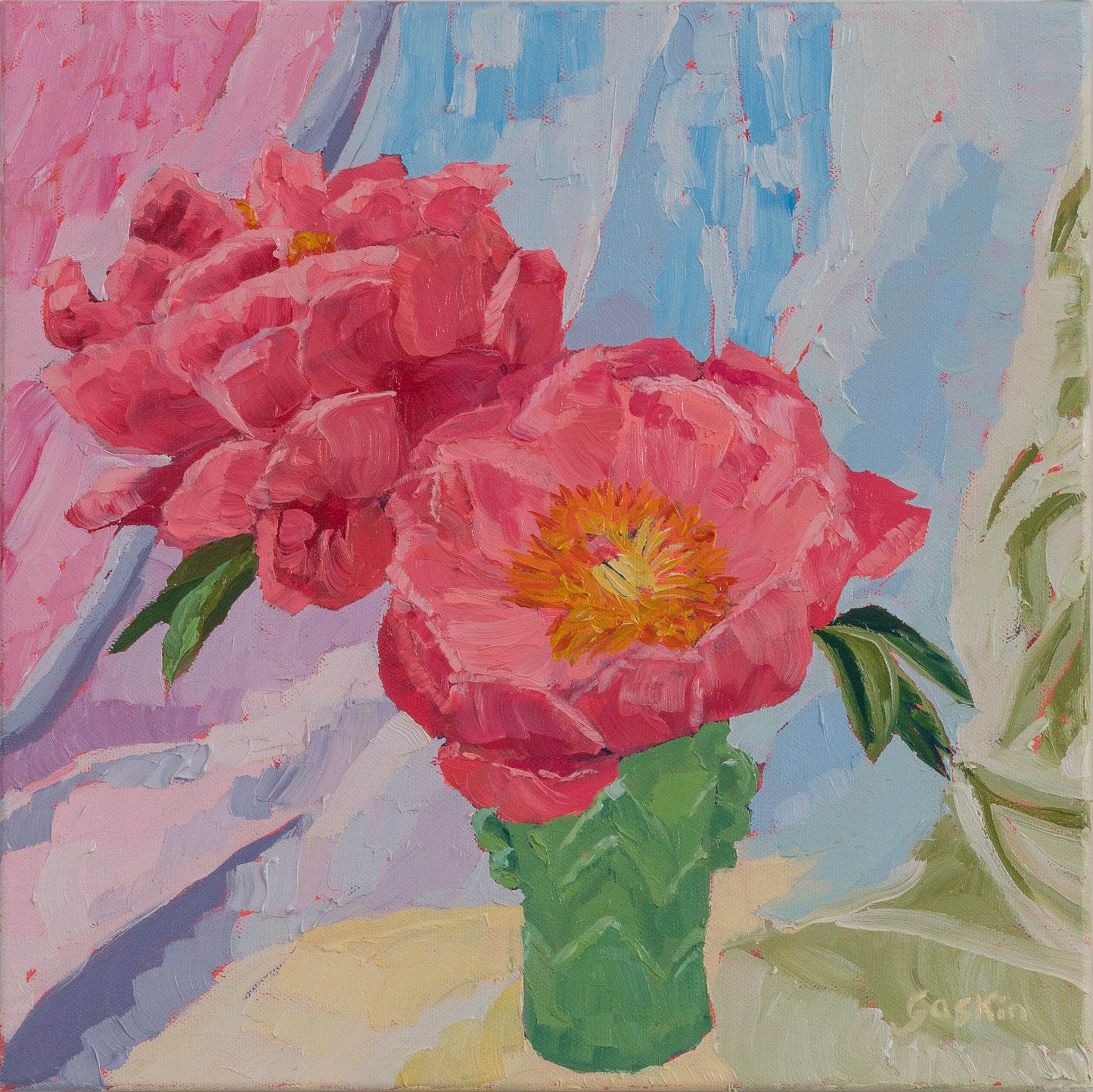 Pink Peonies in an Antique Vase