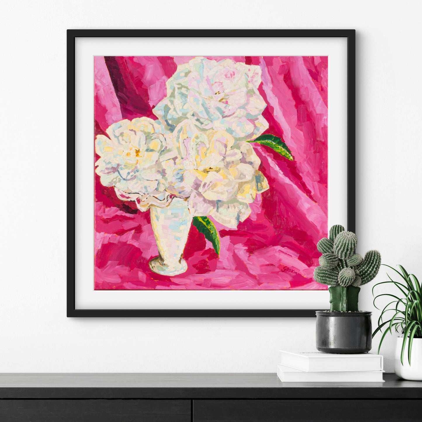 White Roses with Pink Velvet