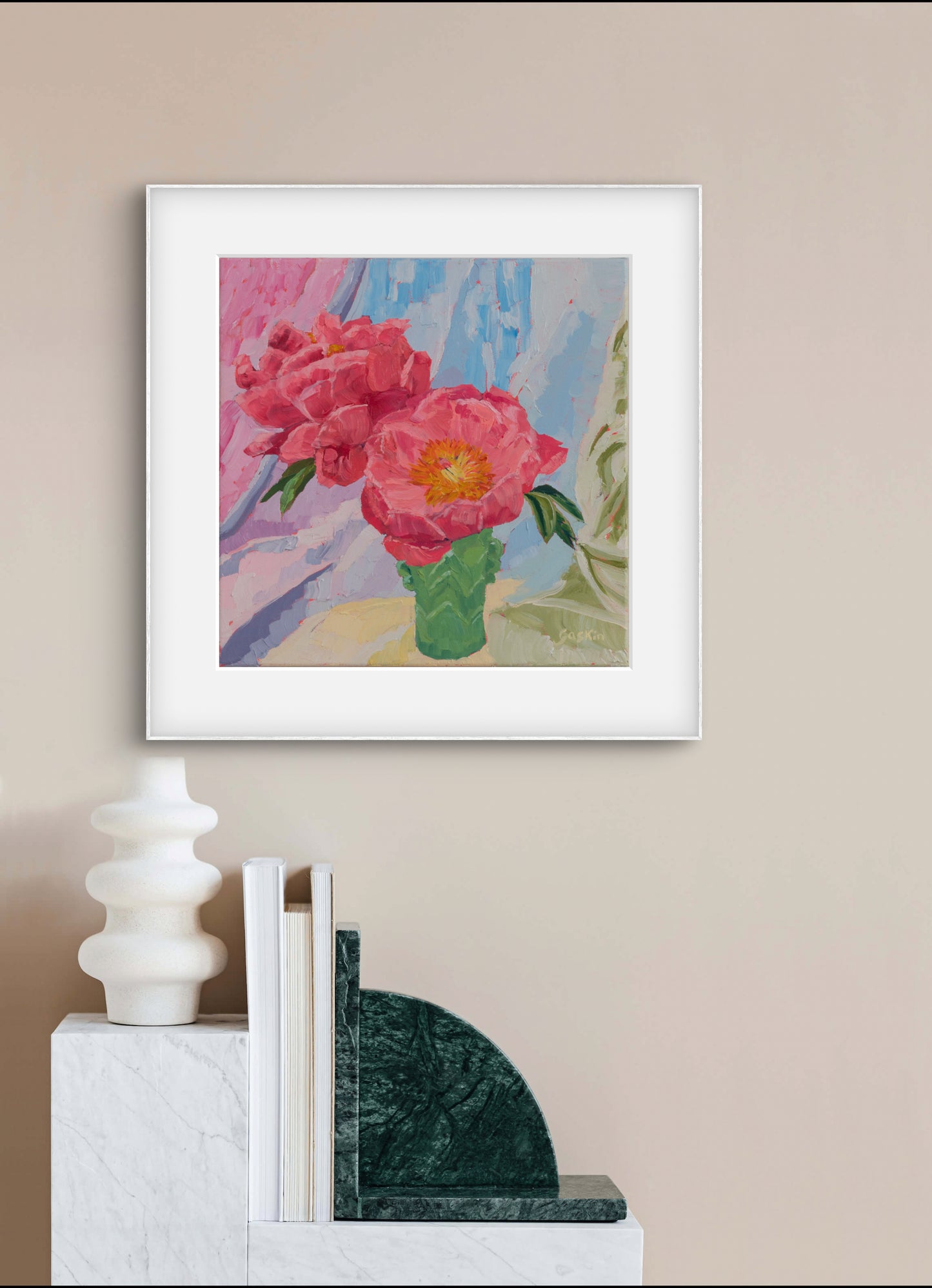 Pink Peonies in an Antique Vase