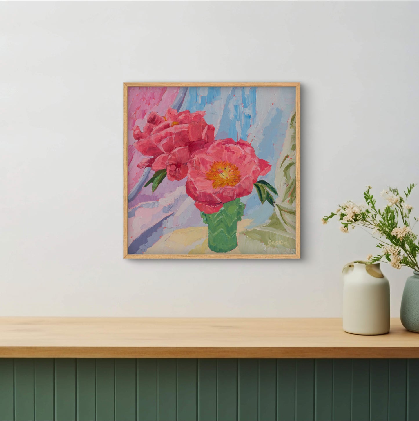 Pink Peonies in an Antique Vase