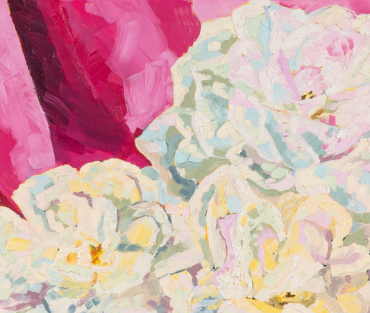 White Roses with Pink Velvet