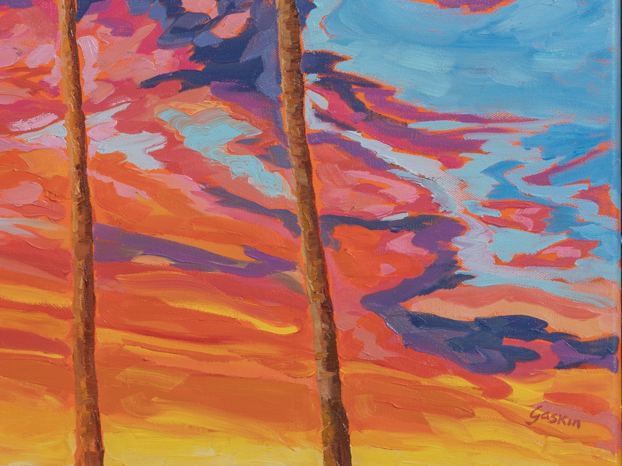 Tangerine Sunset Palms