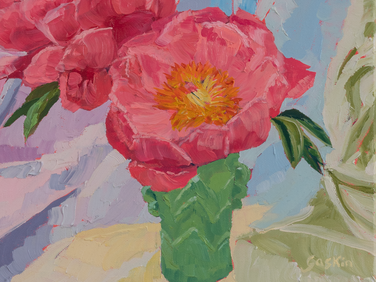 Pink Peonies in an Antique Vase