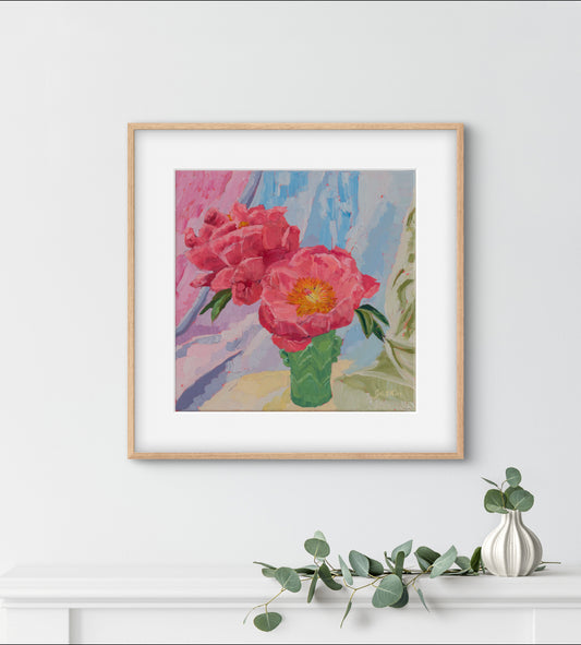 Pink Peonies in an Antique Vase