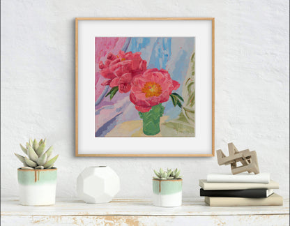 Pink Peonies in an Antique Vase